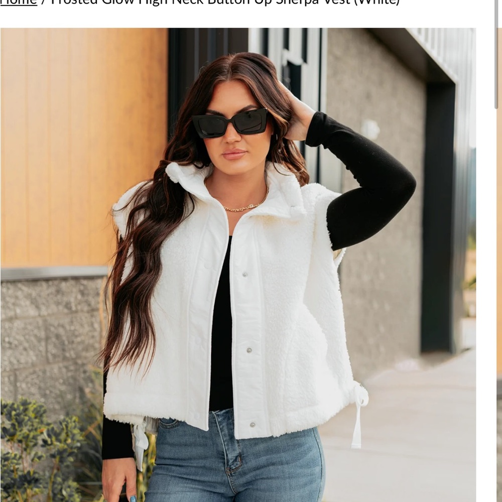 HYFVE White Button-Up Sherpa Vest